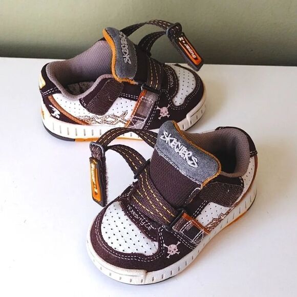 Y2K VTG Brown White Leather Sketchers Nollies Sneakers Size 5 - Picture 9 of 14